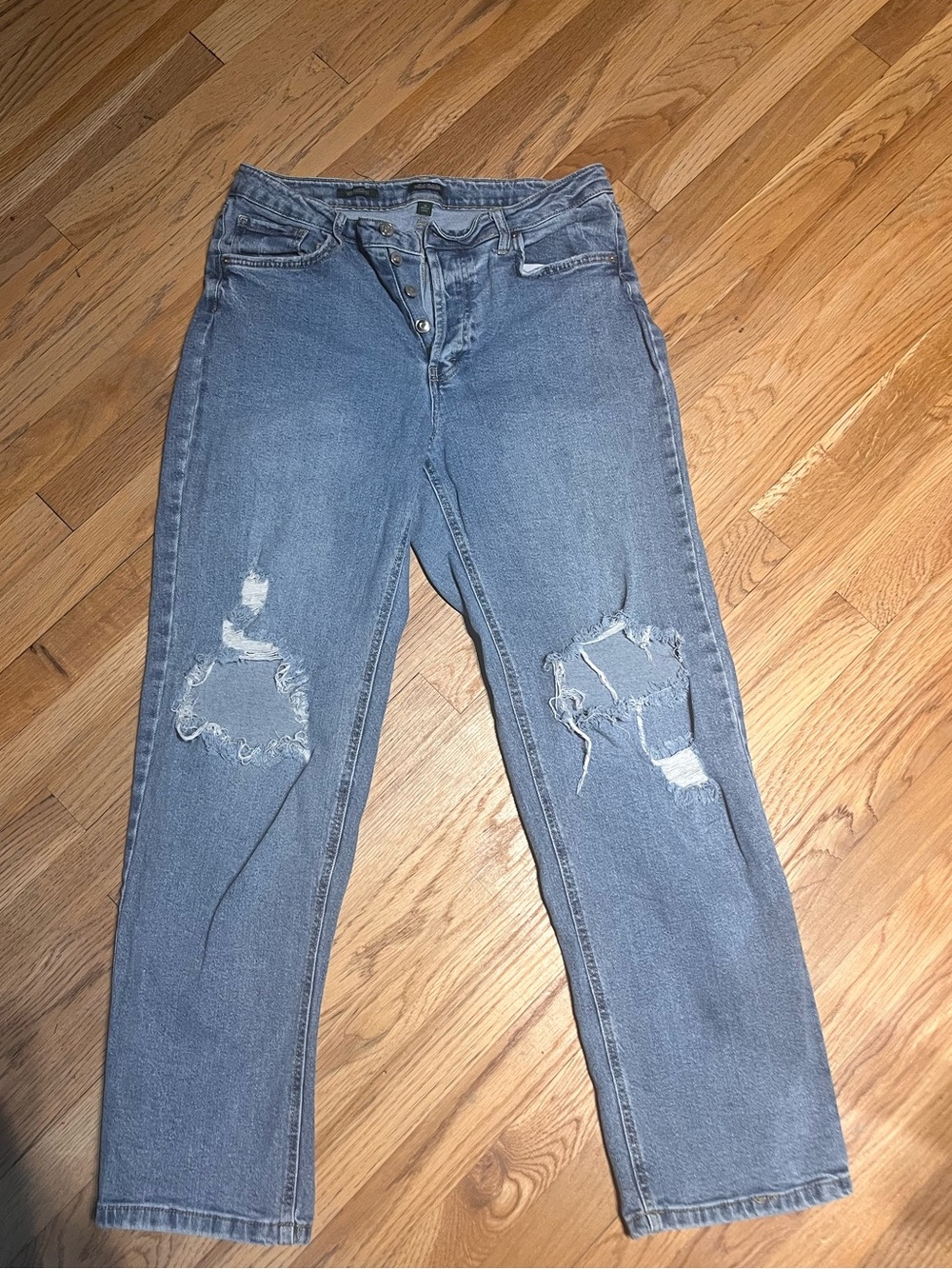 wild fable Distressed Light Blue Boyfriend Jeans